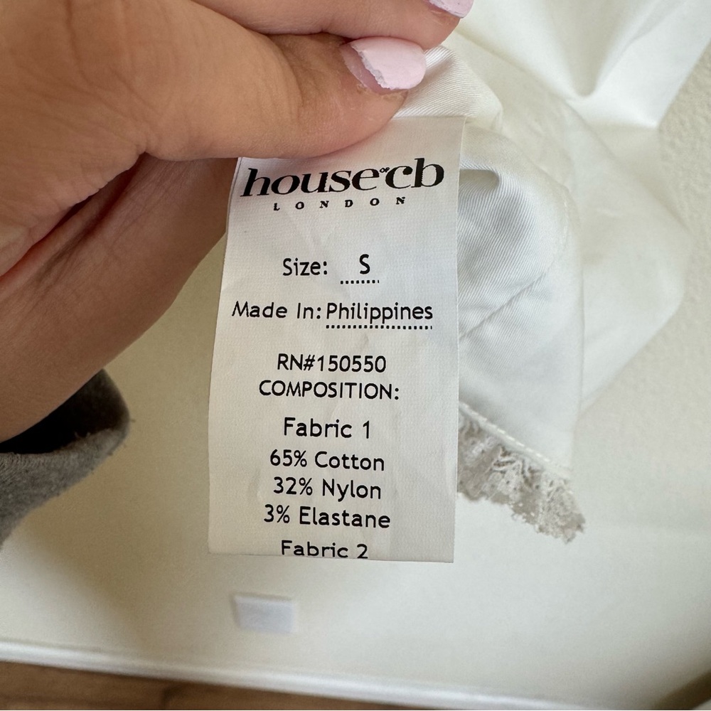 HOUSE OF CB 'Matilda' White Puff Sleeve Corset Dress NWOT Size S - Picture 8 of 9
